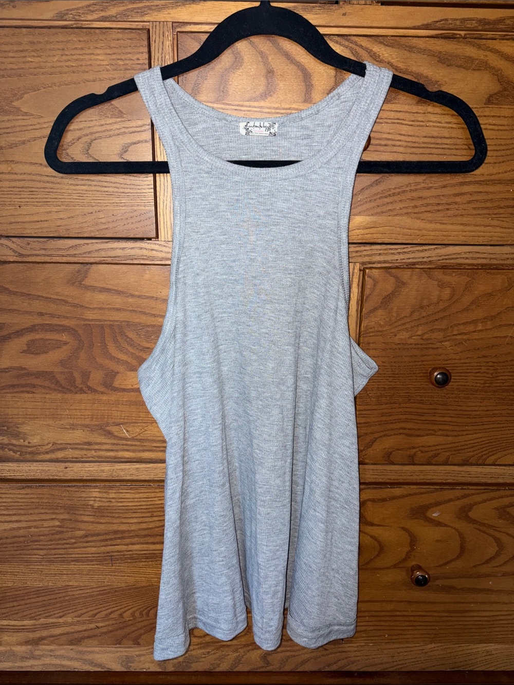 Free People Heather Gray Ribbed Racerback Tank